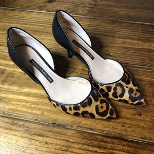 French connection leopard and black heels